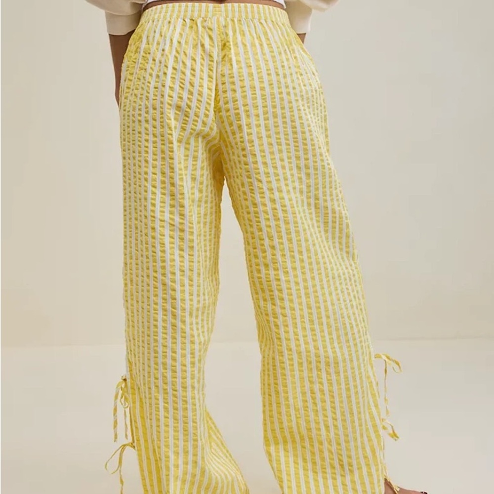 Aerie Off Duty Seersucker Side Tie Trouser XL NWT